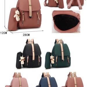 Sac à Dos Femme Tendance 3-en-1 avec Pochette et Charme